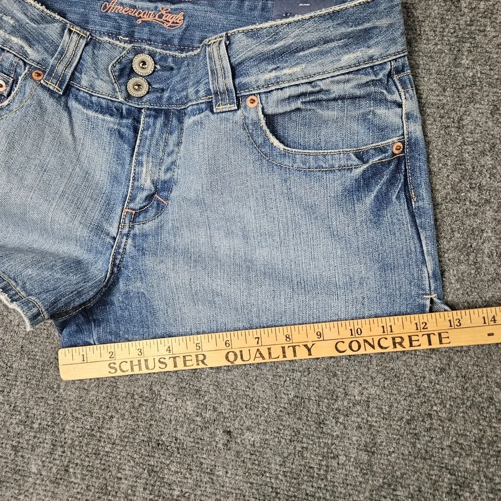 Vintage American Eagle Denim Shorts Deadstock Size 12 Hong Kong Light Wash Y2K‎